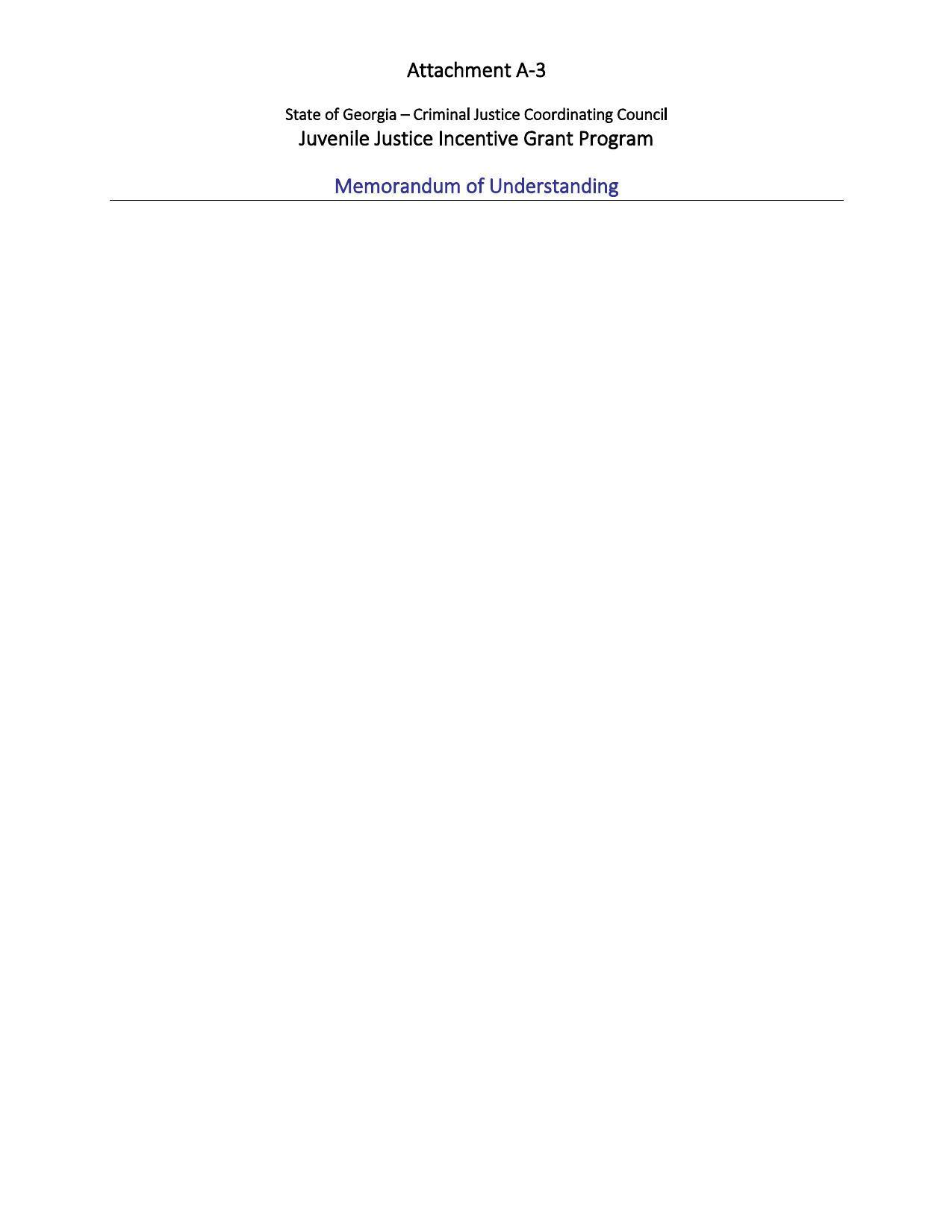 Attachment A-3: MoU