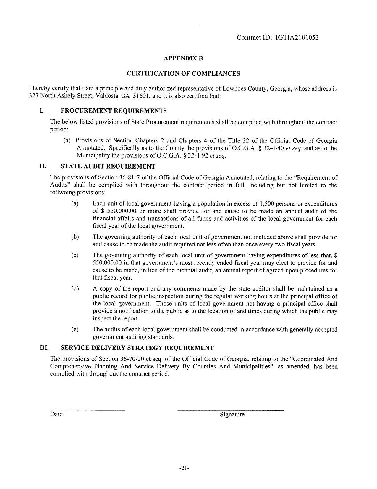 PROCUREMENT REQUIREMENTS