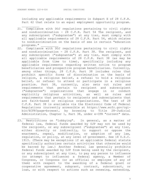 applicable requirements regarding written notice to program