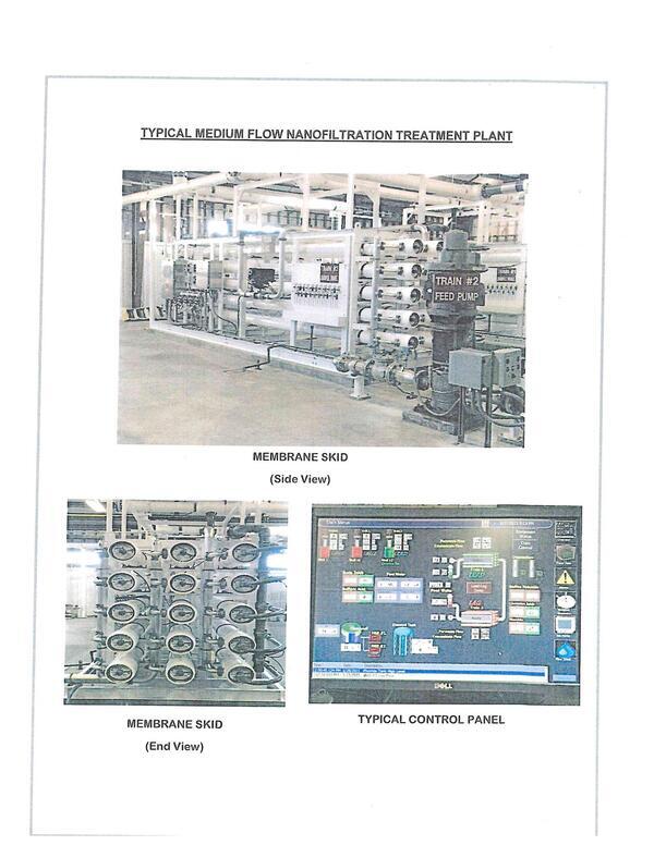 Typical Medium Flow Nanofiltration Treatment Plant