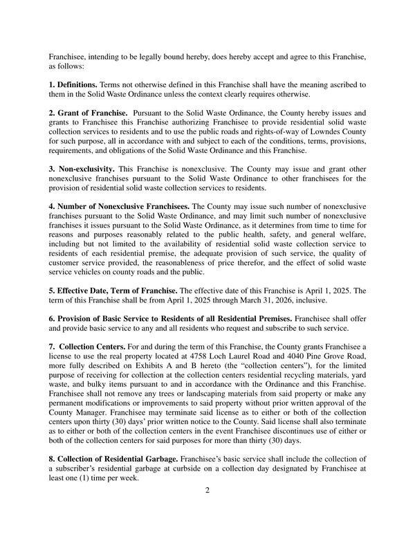 4. Number of Nonexclusive Franchisees. The County may issue such number of nonexclusive