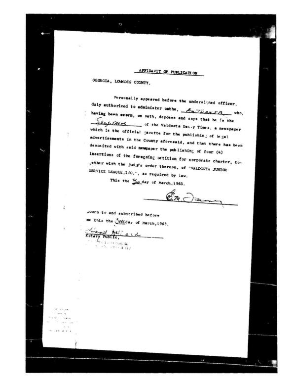AFFIDAVIT OF PUBLICA TI OW