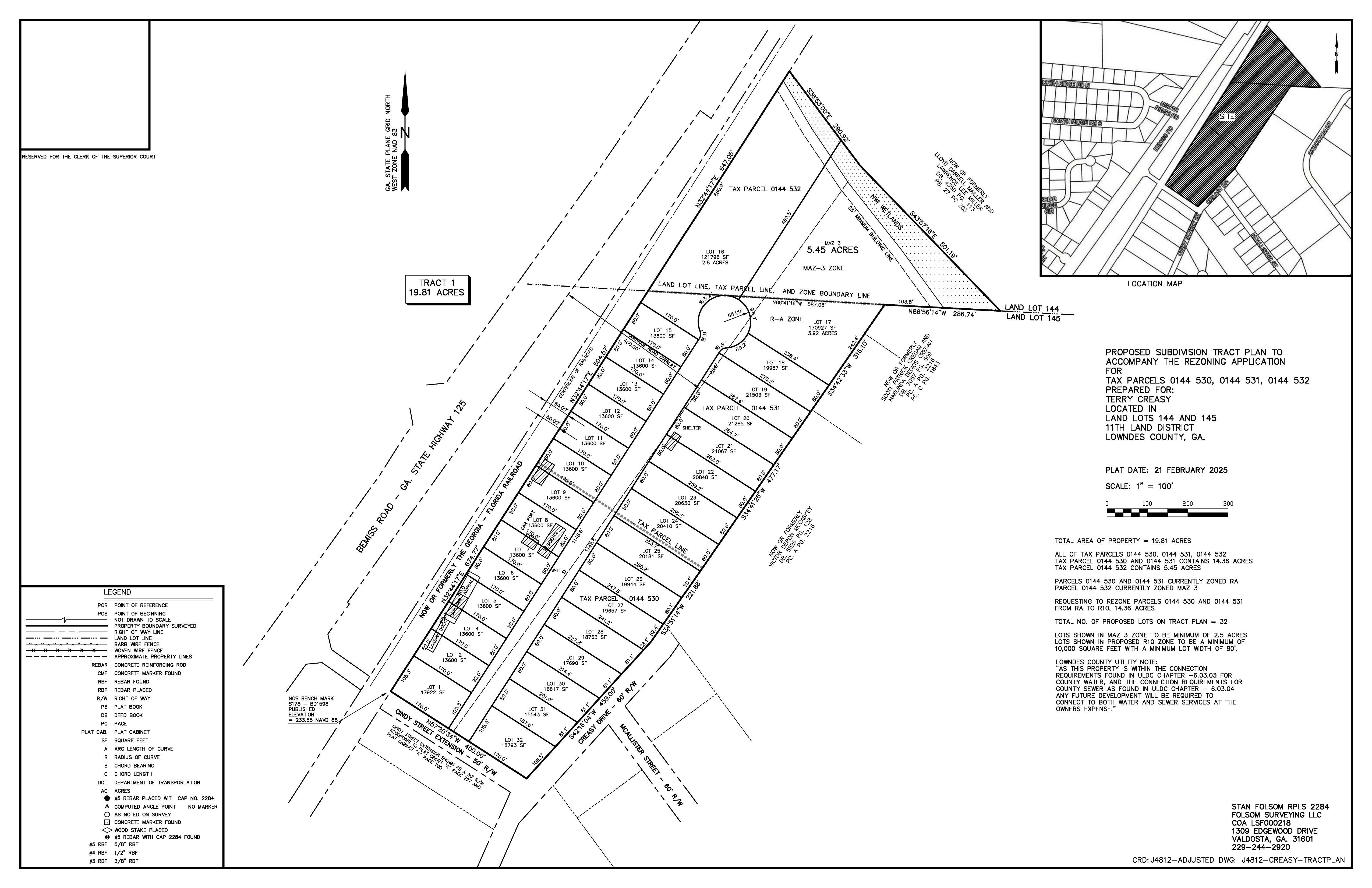 8 PROPOSED SUBDIVISION TRACT PLAN TO ACCOMPANY THE REZONING APPLICATION
