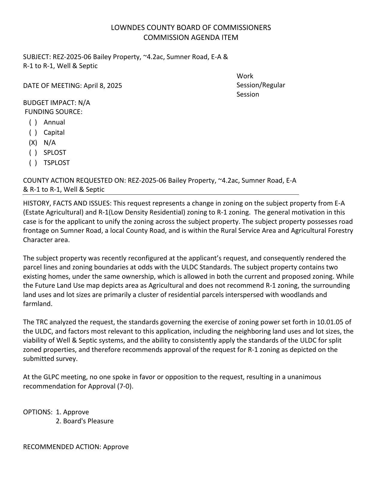 to unify the zoning across the subject property. GLPC recommended approval 7:0.