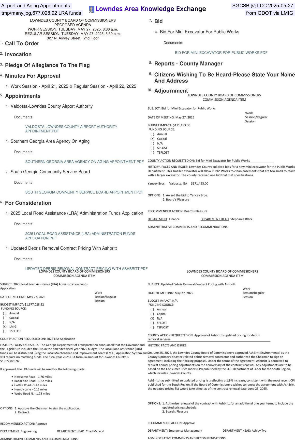 [Agenda: Collage @ LCC 2025-05-27]