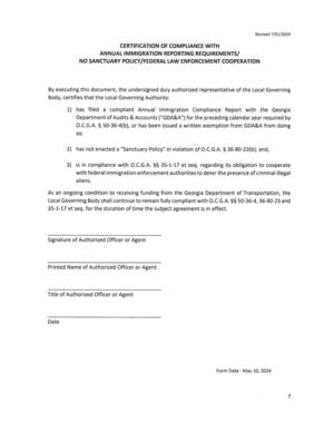 [Immigration certification]