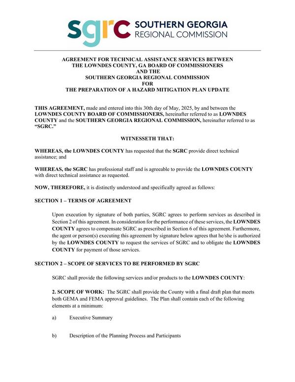 AGREEMENT FOR TECHNICAL ASSISTANCE SERVICES