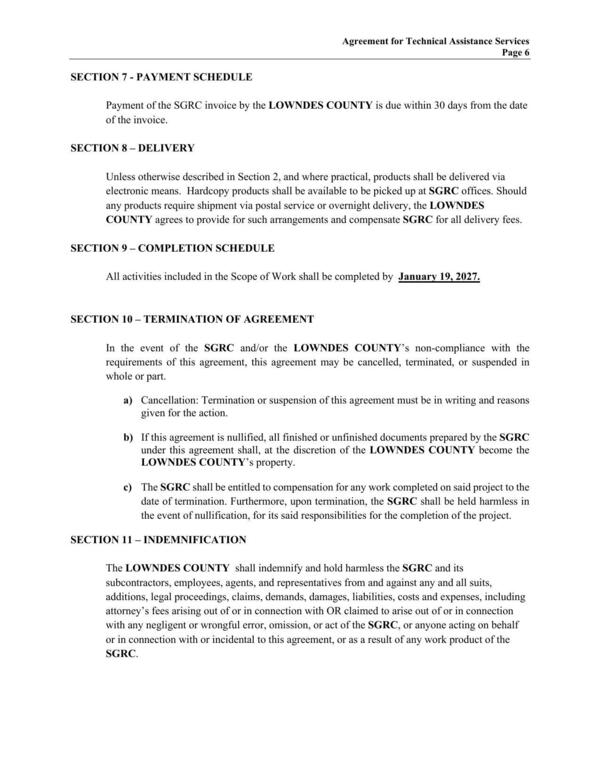 SECTION 10 —- TERMINATION OF AGREEMENT