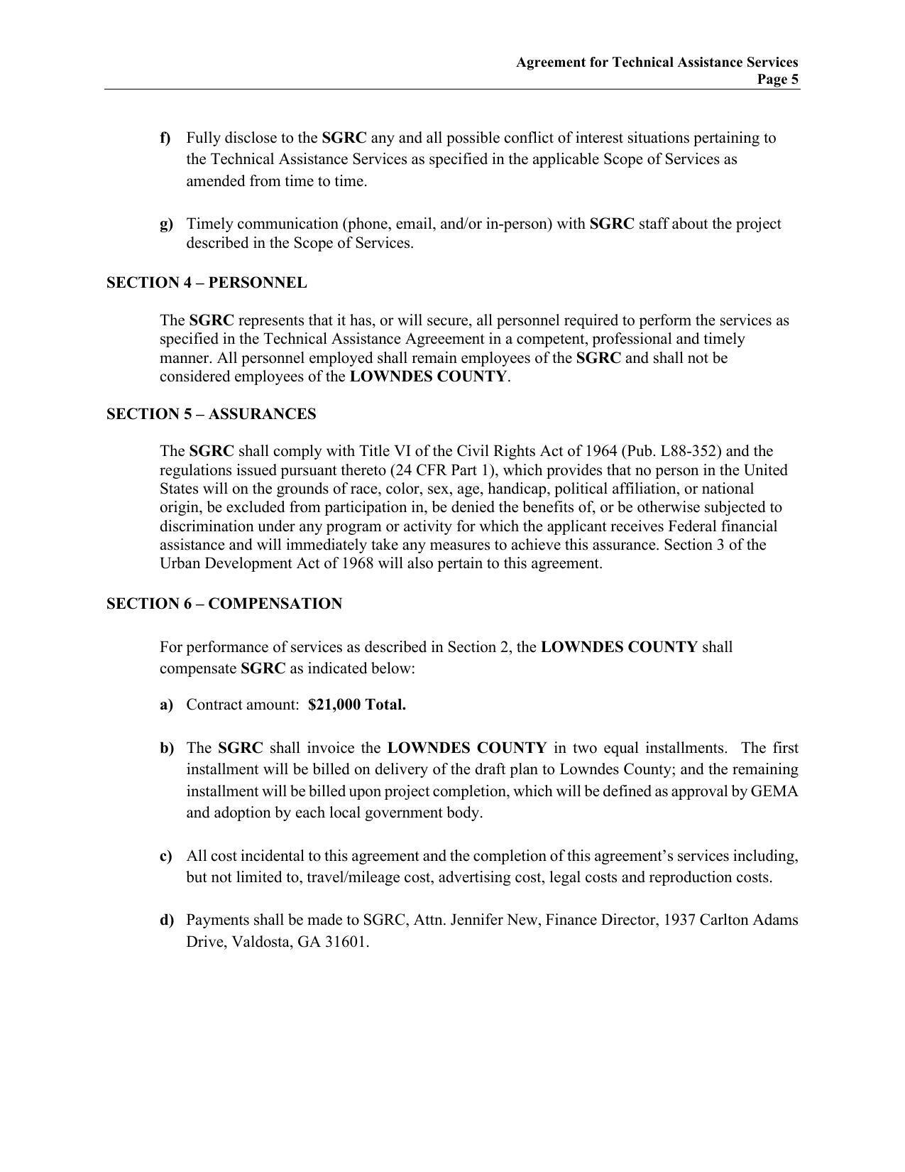 assistance and will immediately take any measures to achieve this assurance. Section 3 of the
