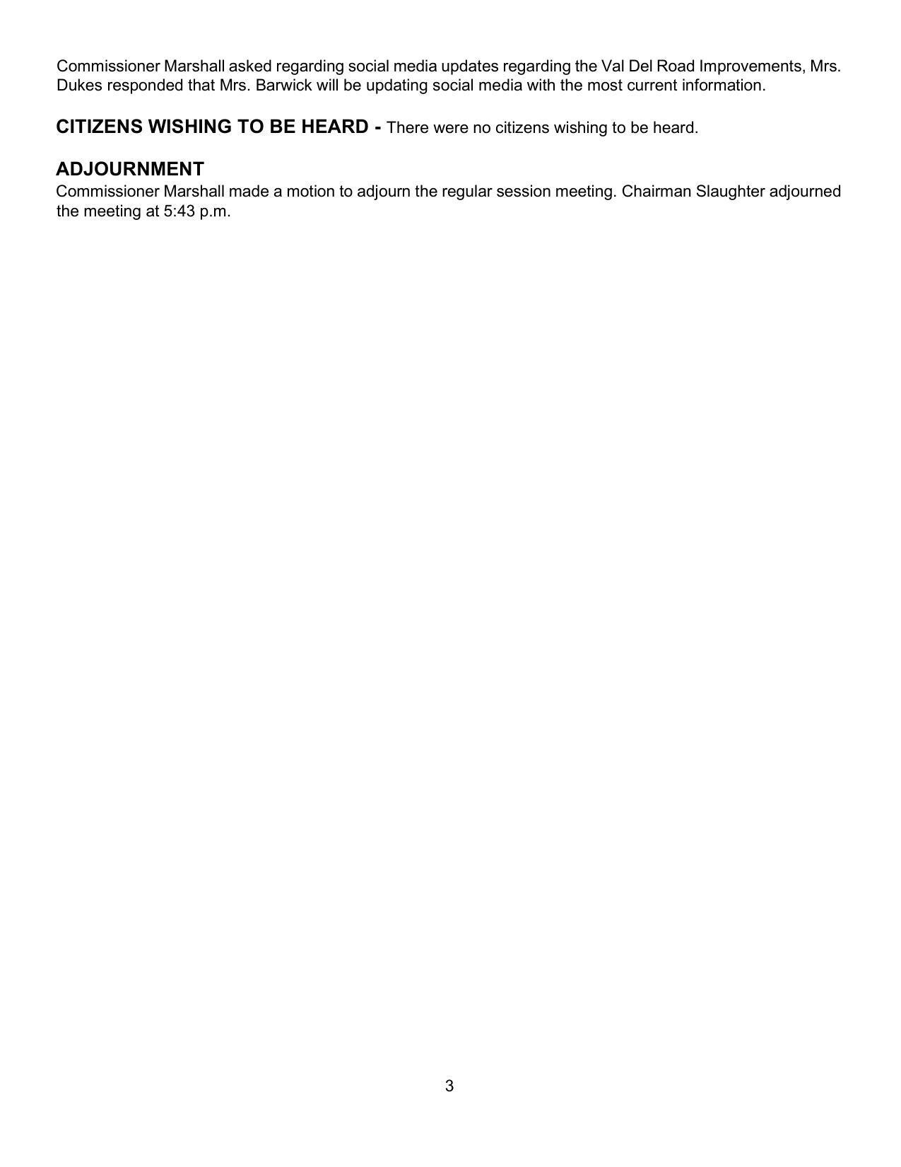 ADJOURNMENT