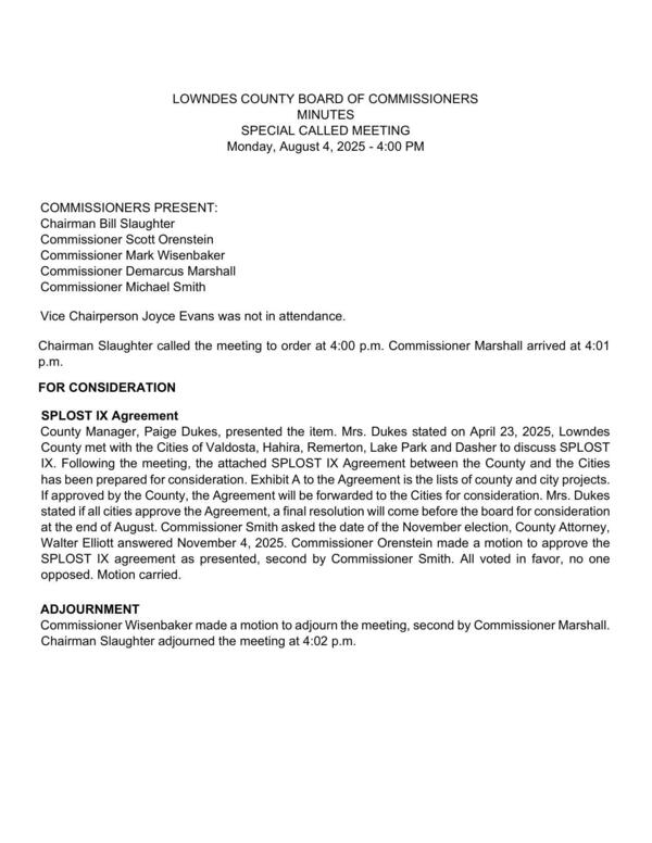 [SPLOST IX Agreement]