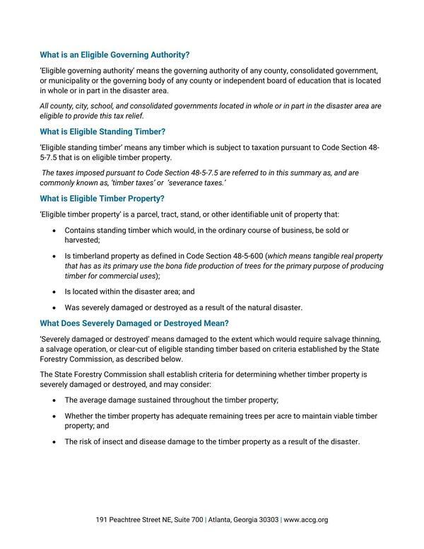Eligible Governing Authority, Standing Timber and Property? What Does Severely Damaged or Destroyed Mean?