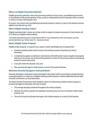 [Eligible Governing Authority, Standing Timber and Property? What Does Severely Damaged or Destroyed Mean?]