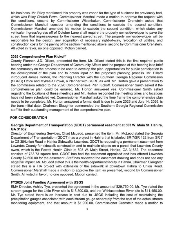 which was Riley Church Pews. Commissioner Marshall made a motion to approve the request with