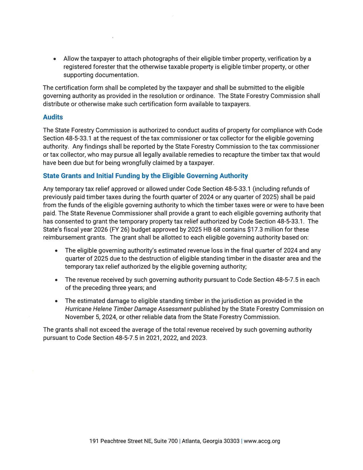 Audits, State Grants, Initial Funding