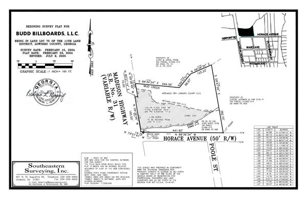 REZONING SURVEY PLAT FOR BUDD BILLBOARDS, L.L.C.