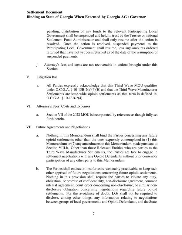 Section VII of the 2022 MOU is incorporated by reference as though fully set