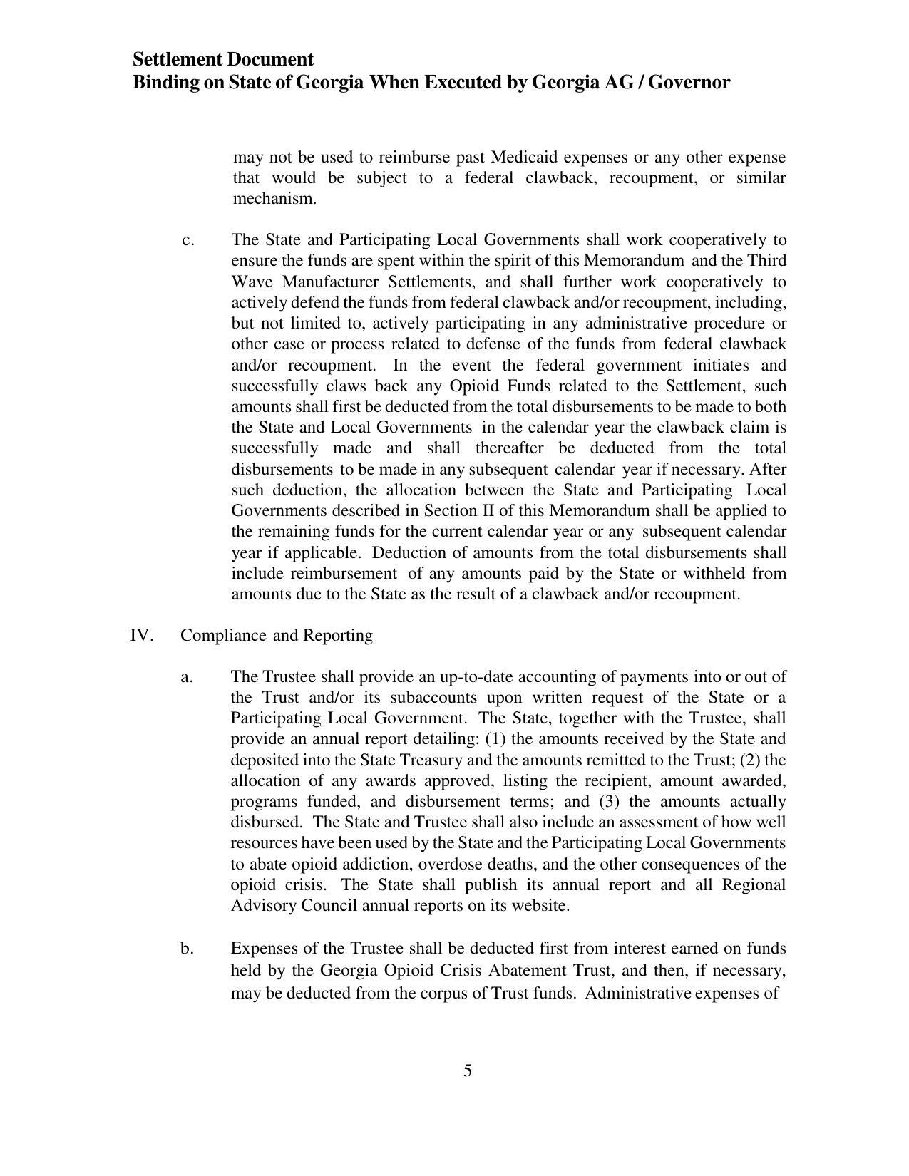 Governments described in Section II of this Memorandum shall be applied to