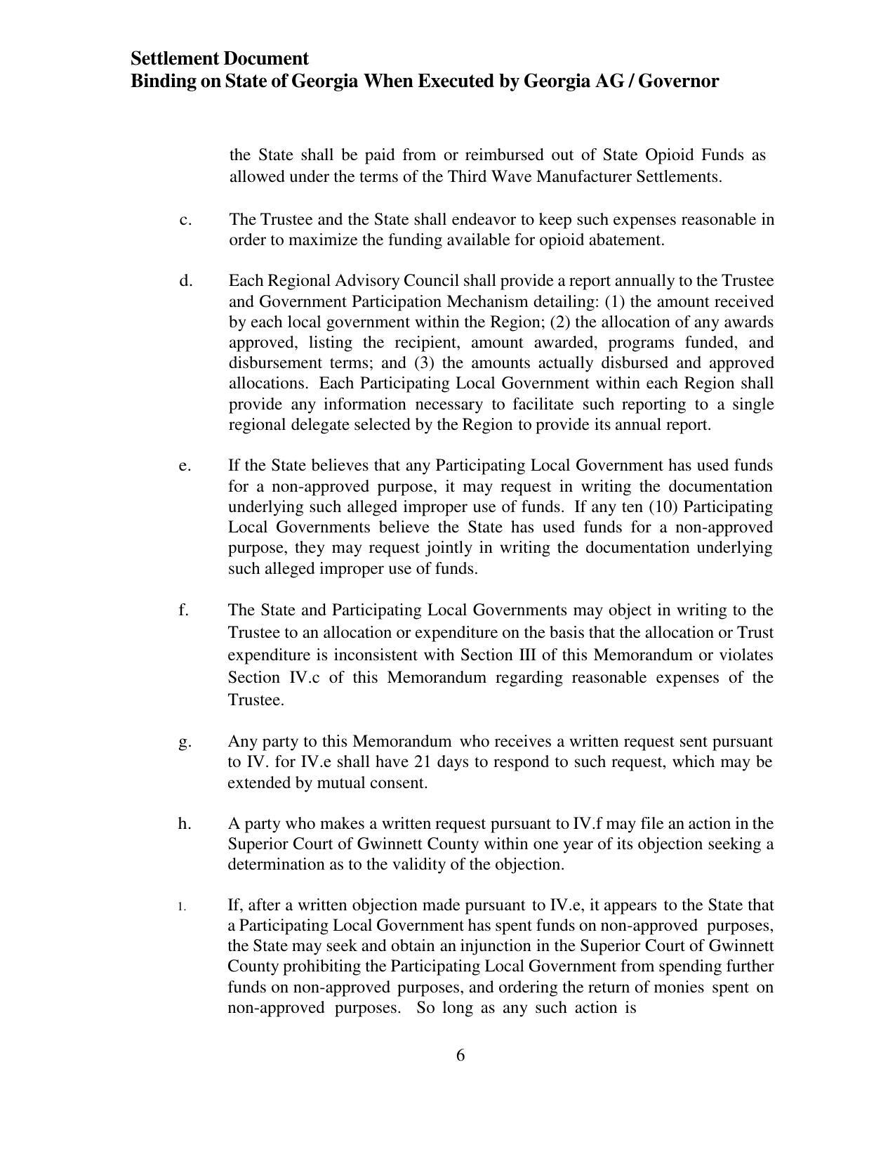 expenditure is inconsistent with Section III of this Memorandum or violates