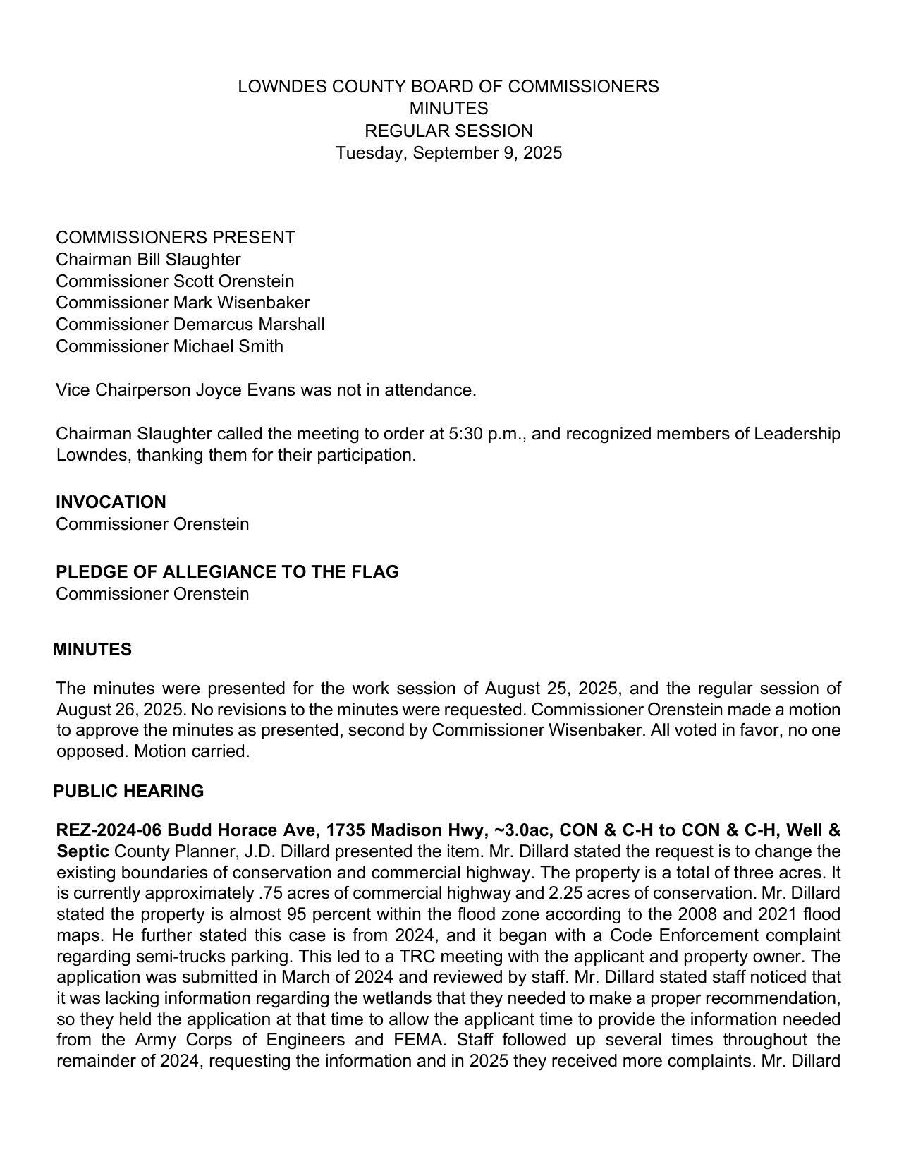 application was submitted in March of 2024 and reviewed by staff. Mr. Dillard stated staff noticed that