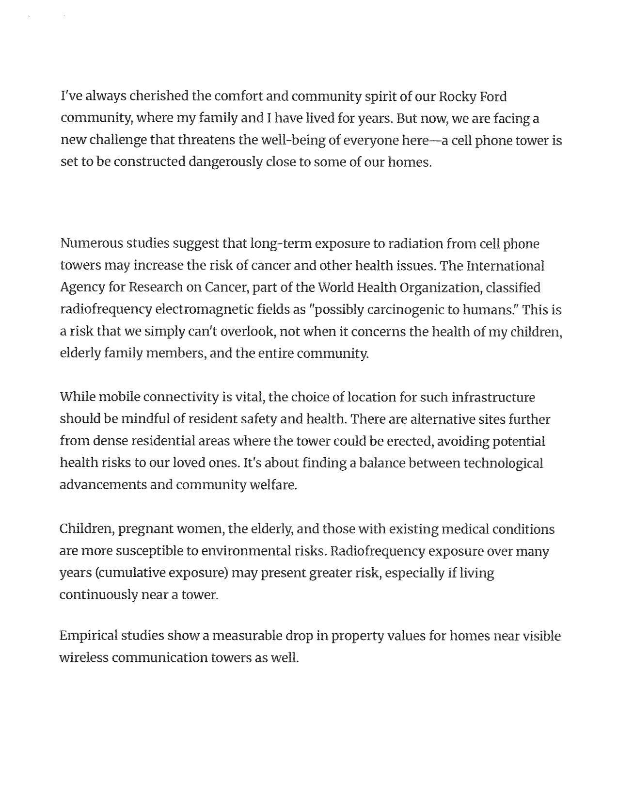 I've always cherished the comfort and community spirit of our Rocky Ford community, where my family and I have lived for years. But now, we are facing a new challenge....