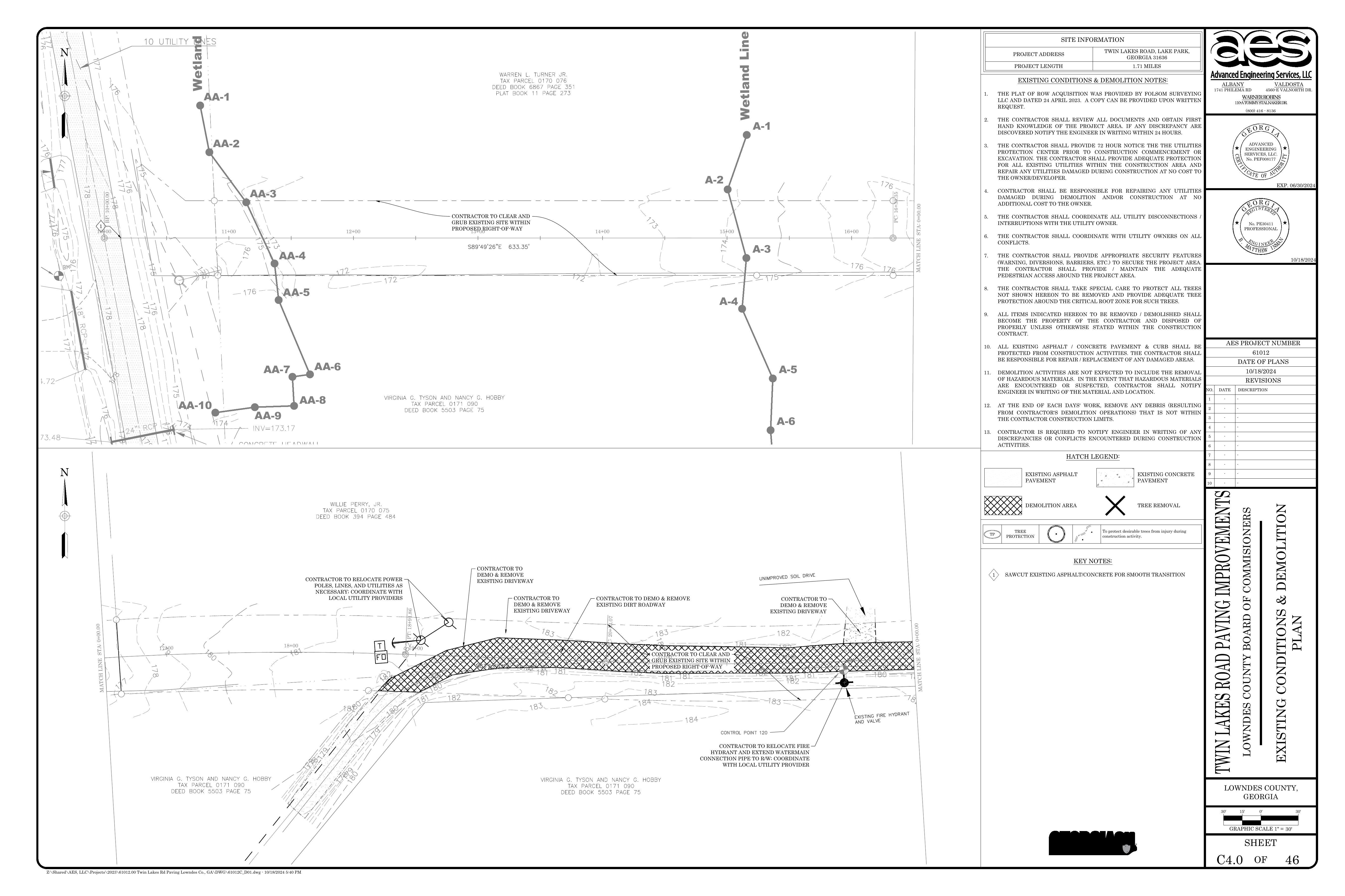 EXISTING CONDITIONS & DEMOLITION PLAN