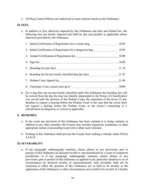 [IX. FEES, X. REMEDIES, XI. SEVERABILITY]