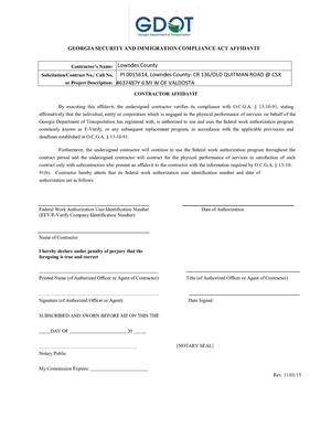 [Lowndes County GEORGIA SECURITY AND IMMIGRATION COMPLIANCE ACT AFFIDAVIT]