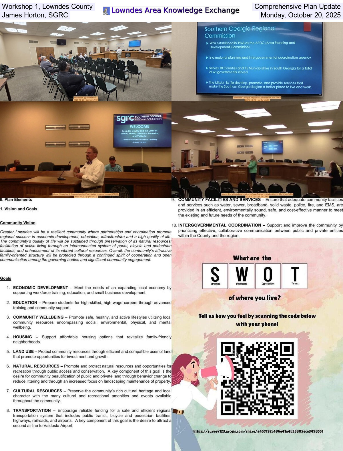 [Workshop 1, Lowndes County Comprehensive Plan Update, James Horton, SGRC, Monday, October 20, 2025]