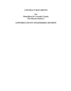 [CONTRACT DOCUMENTS For Demolition for Lowndes County Fire Rescue Station 3]