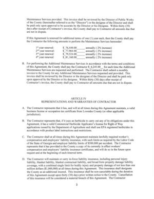 [of this Agreement except upon thirty (30) days prior written notice to the County. Cancellation]