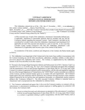 [amended (0.C.G.A. § 13-10-90 et seq., the “Act’), the Contractor understands and agrees that compliance]