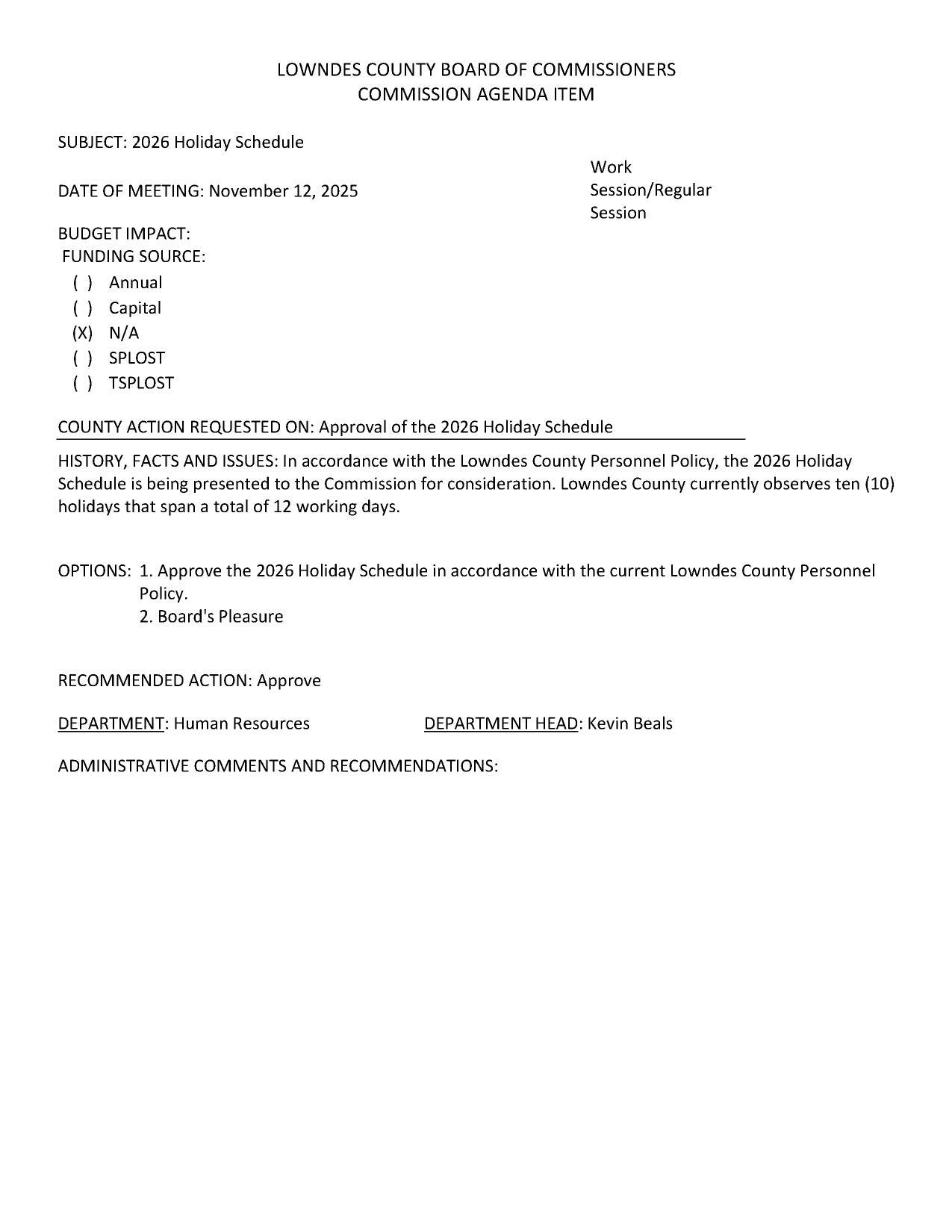 Ten holidays on 12 working days