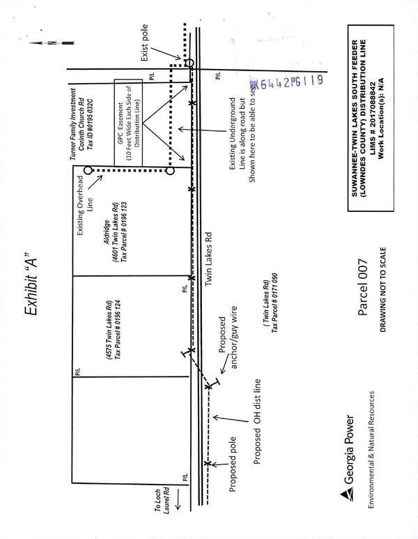 Map: Power line easement along Twin Lakes Road