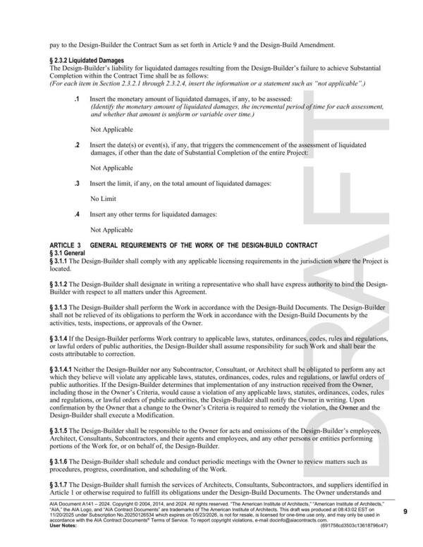 (For each item in Section 2.3.2.1 through 2.3.2.4, insert the information or a statement such as “not applicable”.)