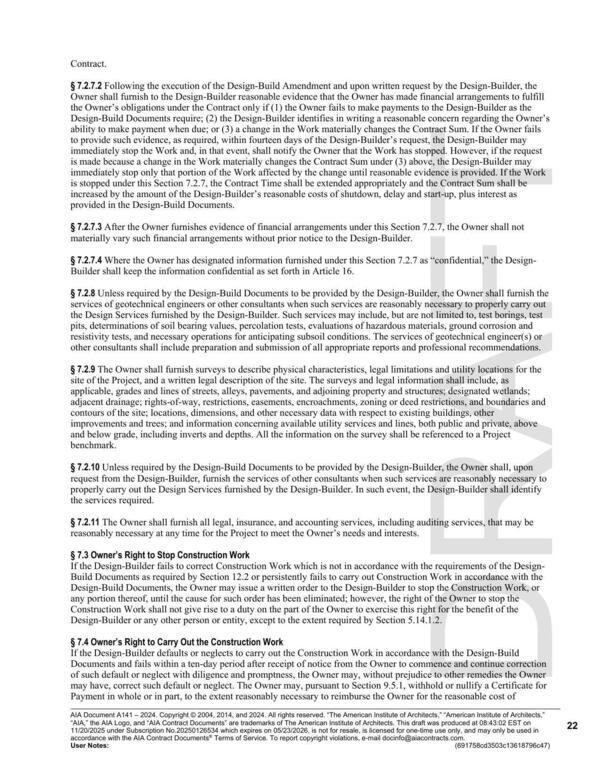 materially vary such financial arrangements without prior notice to the Design-Builder.