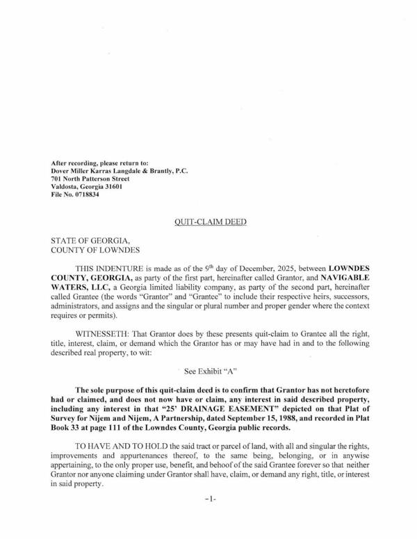 Map: EASEMENT, Pine Grove Townhomes for Navigable Waters LLC