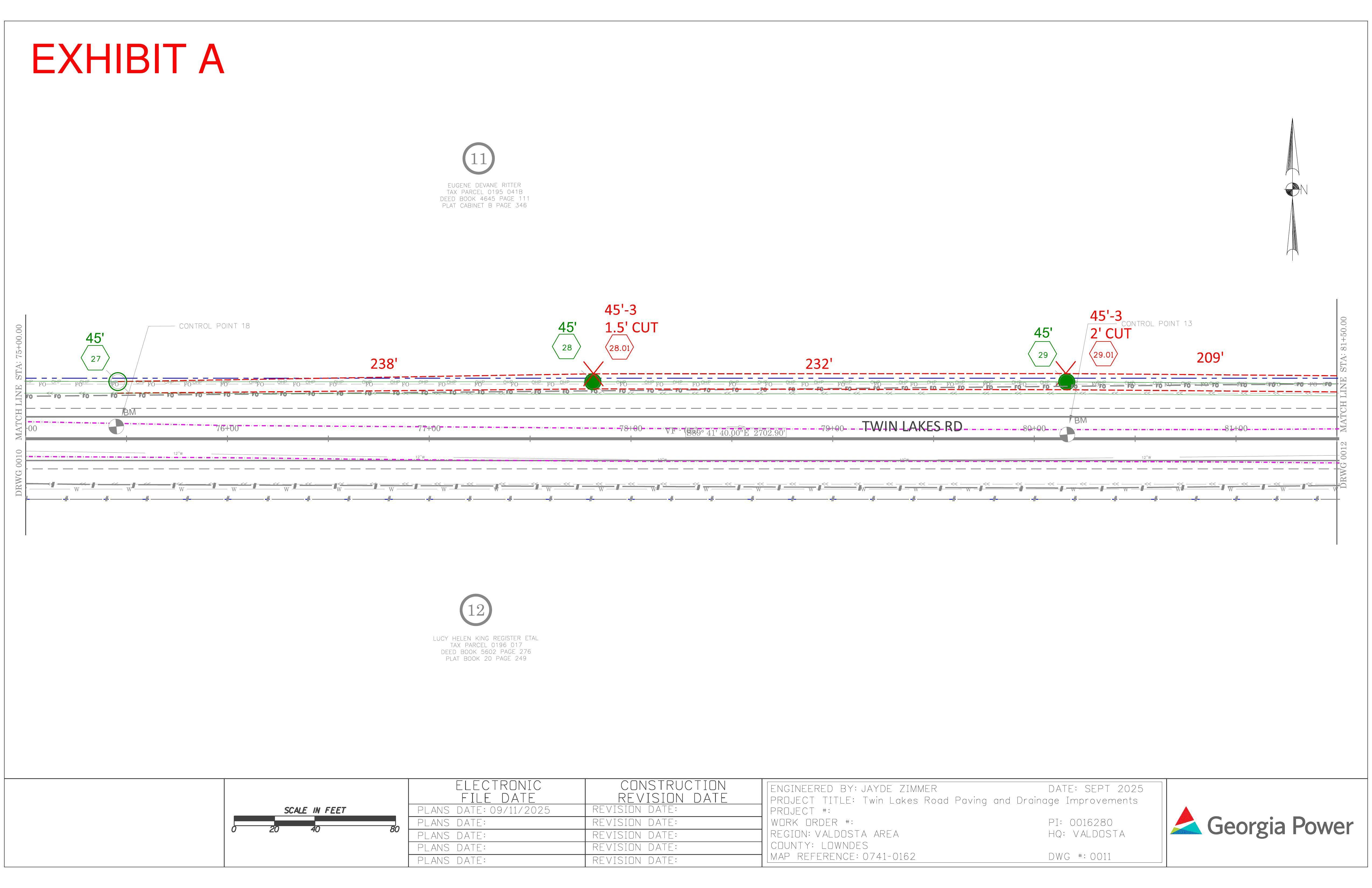 Map: Engineering for power line easement, Twin Lakes Road (11 of 14)