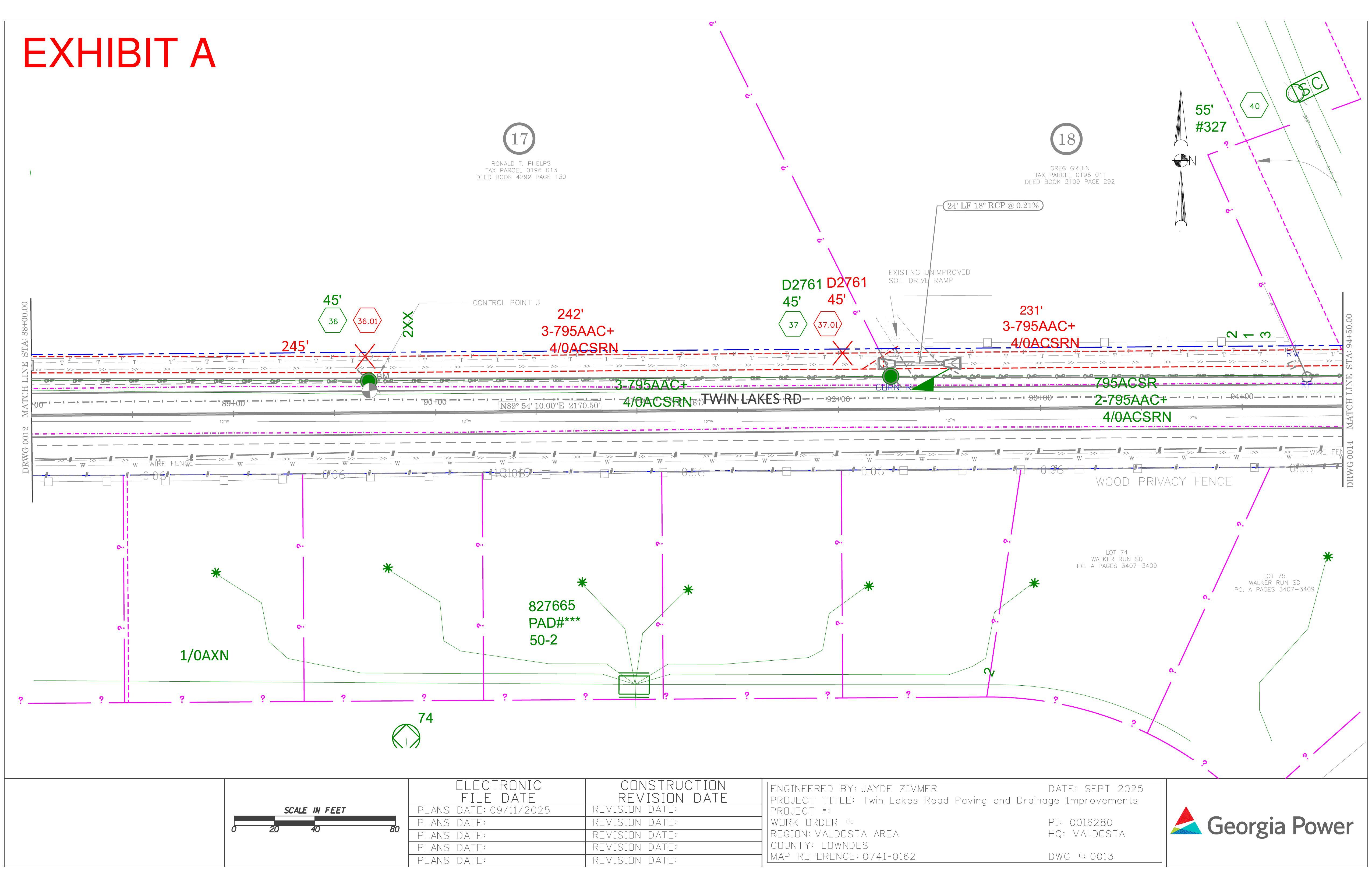 Map: Engineering for power line easement, Twin Lakes Road (13 of 14)