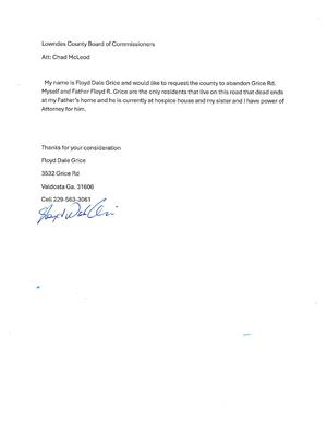 [Request by Floyd Dale Grice.]