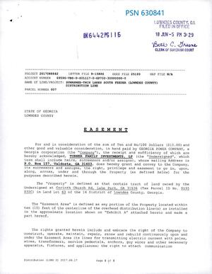 [EASEMENT for SUWANNEE-TWIN LAKES SOUTH FEEDER (LOWNDES COUNTY) DISTRIBUTION LINE]