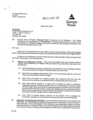 [Agreement for planting Satsuma Orange Trees within Georgia Power RoW]