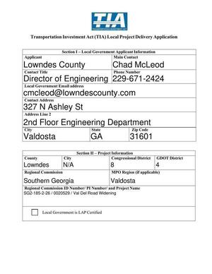 [Section I Local Government Applicant Information]