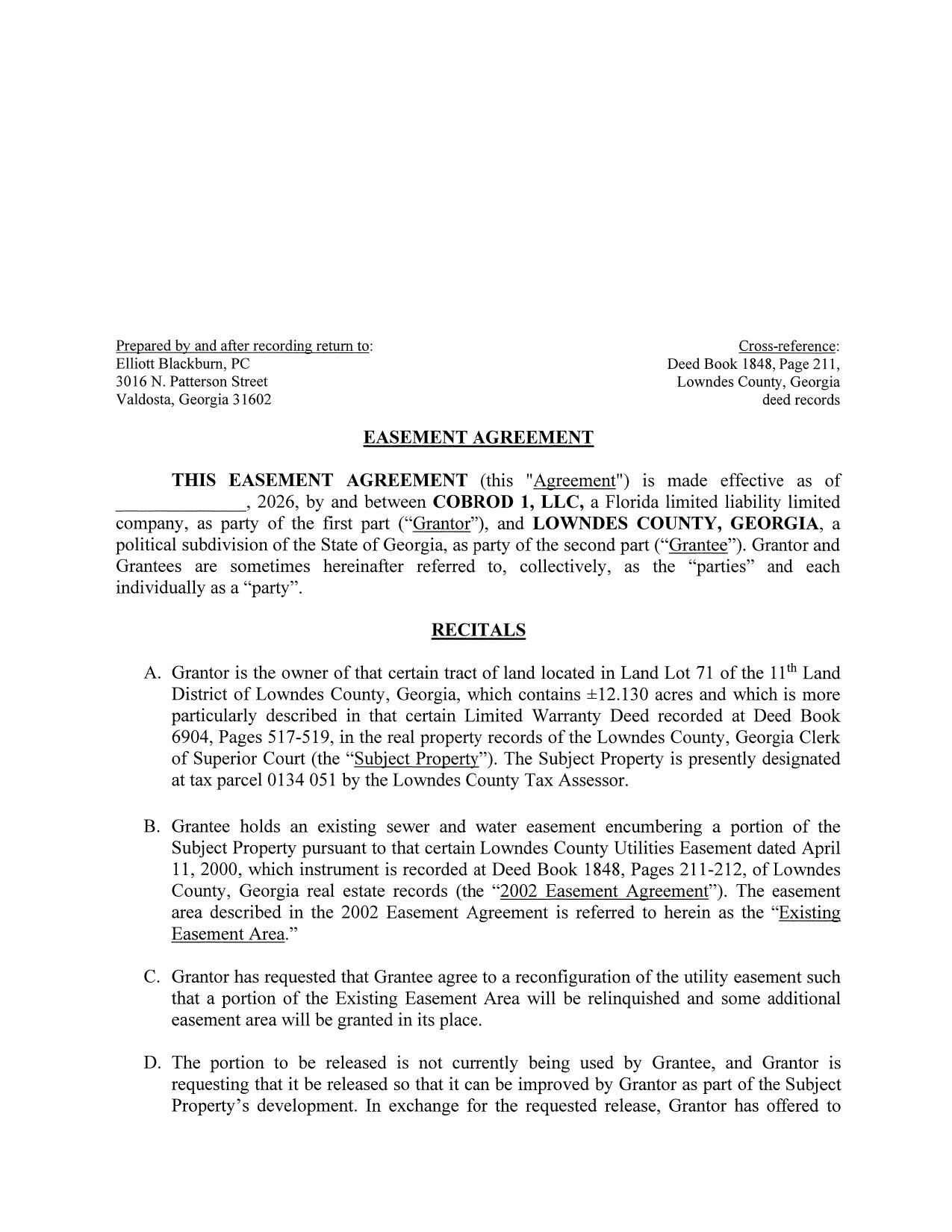 EASEMENT AGREEMENT