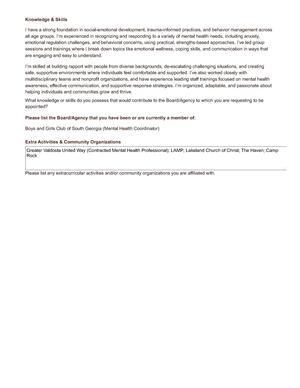 [Greater Valdosta United Way (Contracted Mental Health Professional); LAMP; Lakeland Church of Christ; The Haven; Camp]