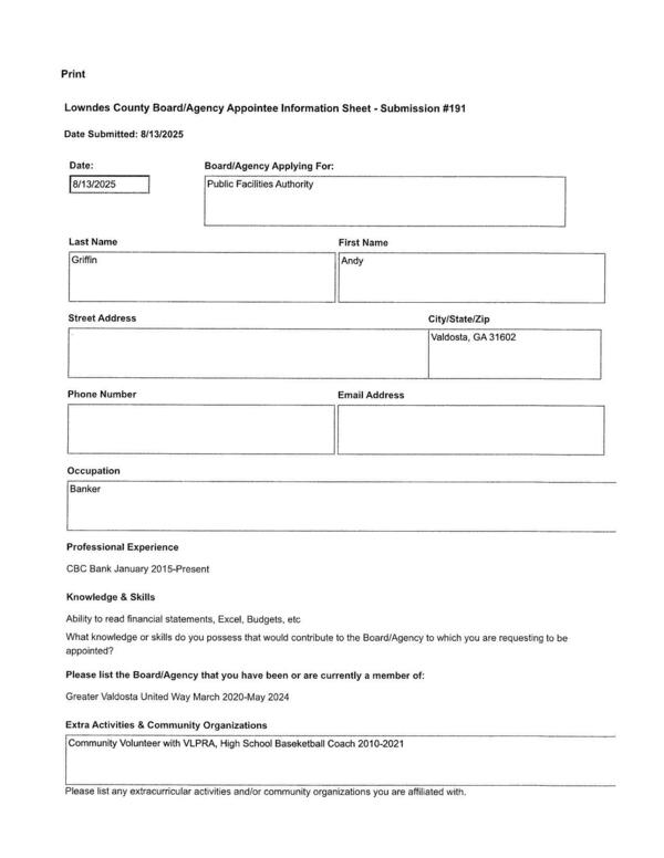 Andy Griffin application