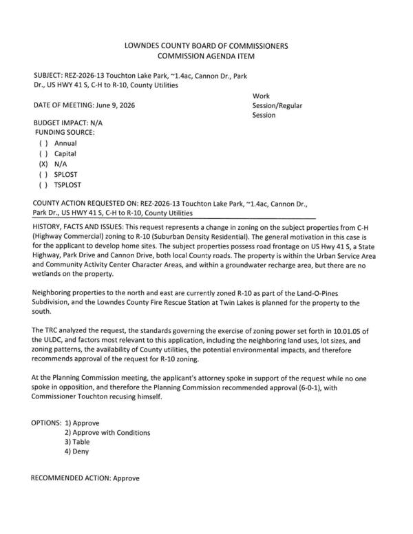 [to develop home sites. GLPC recommended approval 6:0:1.]