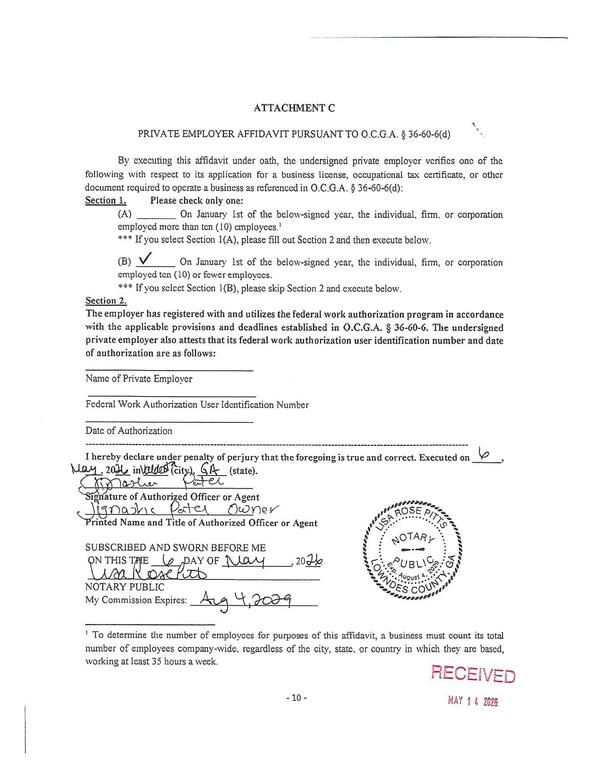 ' To determine the number of employees for purposes of this affidavit, a business must count its total