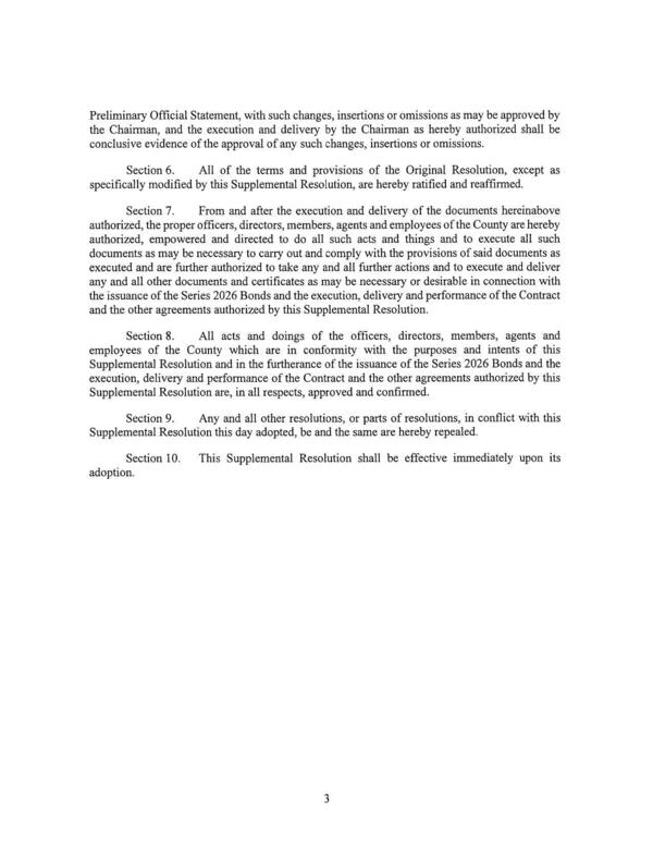 Section 6. All of the terms and provisions of the Original Resolution, except as