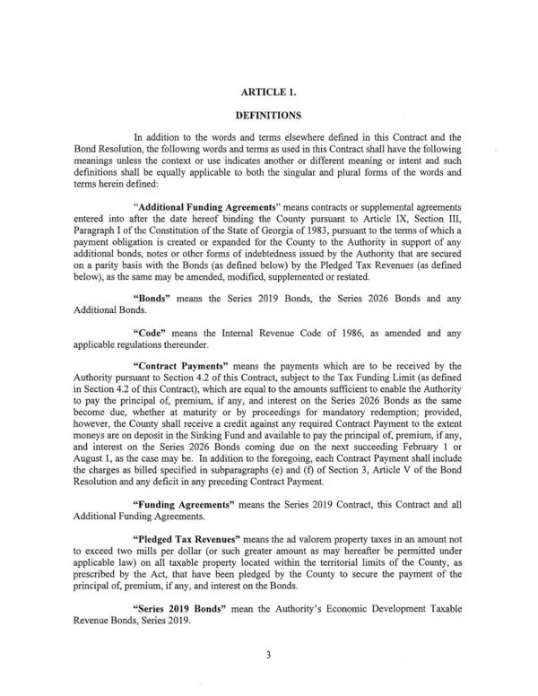 entered into after the date hereof binding the County pursuant to Article IX, Section III,